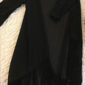Sheer Kimono Robe Fringe